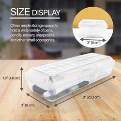 Bazic Products 1 in. H X 3 in. W X 8 in. D Pencil Box Clear