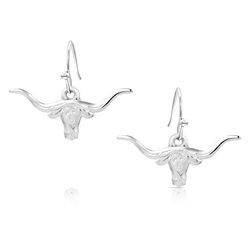 Montana Silversmiths Women's Longhorn Scroll Silver Earrings