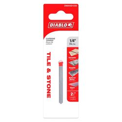 Diablo 1/4 in. X 2-1/4 in. L Carbide Tipped Tile and Stone Drill Bit 3-Flat Shank 1 pk