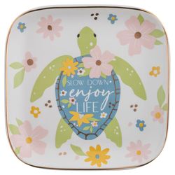 Karma Flora 4.5 in. H Multicolored Ceramic Trinket Tray