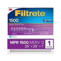 Filtrete 25 in. W X 25 in. H X 1 in. 1500 MPR Pleated Air Filter 1 pk