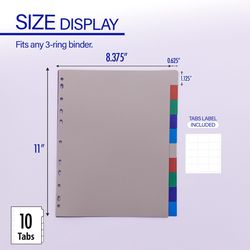 Bazic Products Multicolored Binder Dividers 10 pk