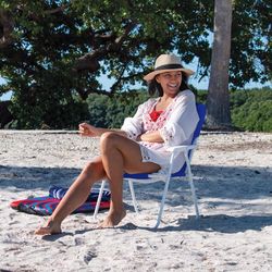 Wave Beach 1-Position Blue Beach Beach Chair