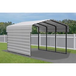 Arrow 10 ft. x 15 ft. Galvanized Steel Standard Peak 1-sided Carport without Floor Kit