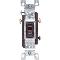 Leviton 15 amps Three Pole Toggle AC Quiet Switch Brown 1 pk
