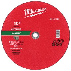 Milwaukee 10 in. D X 5/8 in. X 1/8 in. thick Masonry Cut-Off Wheel 1 pc