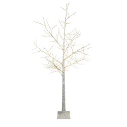 Holiday Bright Lights LED Warm White Lighted Birch Tree 60 in. Yard Decor