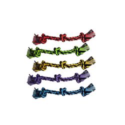 Multipet Nuts For Knots For Dog Assorted Cotton 3-Knot Rope Dog Toy 1 pk