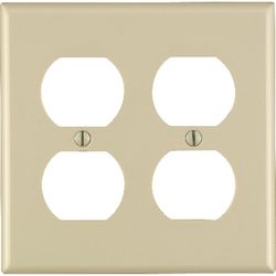 Leviton Ivory 2 gang Thermoset Plastic Duplex Wall Plate 1 pk