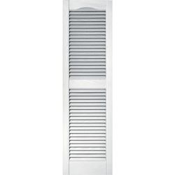 Builders Edge 52 in. H X 14.5 in. W White Louvered Vinyl Shutter 2 pk