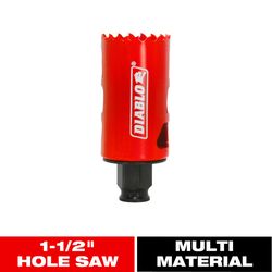 Diablo Snap-Lock Plus 1-1/2 in. Bi-Metal 2-3/8 in. L Hole Saw Arbor Included