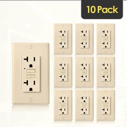 Faith 20 amps 125 V Ivory GFCI Outlet 10 pk