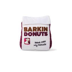 Pet Shop by Fringe Studio Wagsdale For Dog White Plush Barking Donuts Bag Dog Toy 1 pk