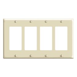 Leviton Decora Ivory 4 gang Thermoset Plastic Decorator Wall Plate 1 pk