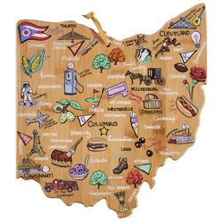 Totally Bamboo Fish Kiss 12 in. L X 13.5 in. W X 0.63 in. Bamboo Ohio State Serving & Cutting Board
