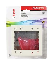 Legrand 4-3/4 in. Square Metal 2 gang Outlet Box Ivory