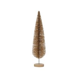 Creative Co-Op Enchanted Christmas Gold Bottle Brush Tree Table Decor 15 in.