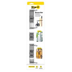 Wrap-It Broom Bar 16 in. L Silver Stainless Steel Hook Rack 1 pk