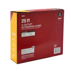 Ace Indoor or Outdoor 25 ft. L Orange Triple Outlet Cord 12/3 STW