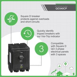 Square D QO 40 amps Plug In 3-Pole Circuit Breaker