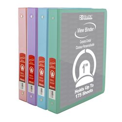 Bazic Products 1 in. W X 9.96 in. L 3-Ring Assorted View Binder