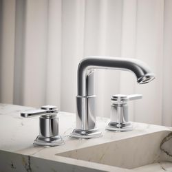 Kohler Envelu Polished Chrome Modern Widespread Bathroom Sink Faucet 8 in.