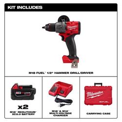 Milwaukee M18 FUEL 1/2 in. Brushless Cordless Hammer Drill/Driver Kit (Battery & Charger)