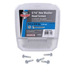 Grip-Rite Pro-Twist No. 12 Sizes X 3/4 in. L Hex Hex Washer Head Sheet Metal Screws