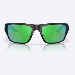 Costa Finlet Sunglasses Men's Matte Black Frame Green Mirror Lens Polarized