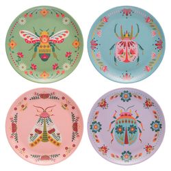 Karma Assorted Melamine Bugs Dinner Plate 8 in. D 4 pk