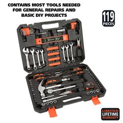 GreatNeck Home and Auto Tool Set 119 pc