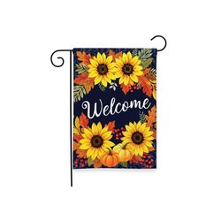 Briarwood Lane Autumn Sunflowers Welcome Garden Flag 12.5 in. W X 18 in. L