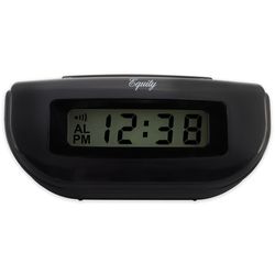 La Crosse Technology Equity 3 in. Black Alarm Clock LCD Battery Operated