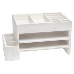 Elegant Designs 8.5 in. H X 15.5 in. W X 9 in. D Cubbies and Letter Tray Desktop Organizer White