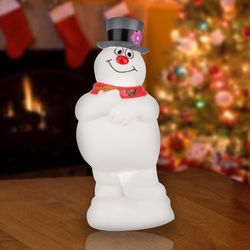 Frosty LED Multicolored Frosty the Snowman Blow Mold Table Decor 14 in.