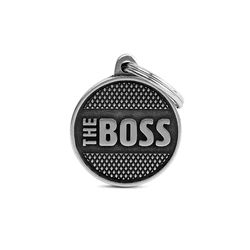 MyFamily Bronx Gray Circle The Boss Aluminum Dog Pet Tags Medium