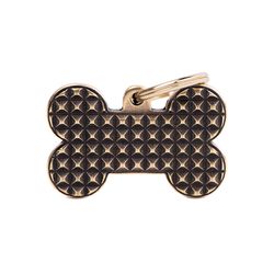 MyFamily Bronx Gold Bone Studs Metal Dog Pet Tags Large