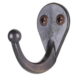 Ace 1-3/4 in. L Antique Brass Gold Brass Small Single Garment Hook 2 pk