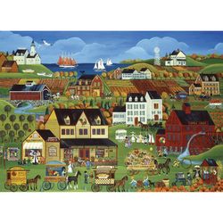 Eurographics Harvest Days in Cove Point Jigsaw Puzzles Multicolored 300 pc