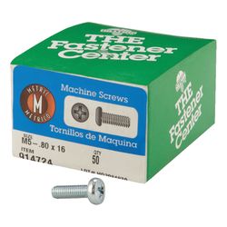 HILLMAN M5-0.8 Ga. X 16 mm L Phillips Pan Head Zinc-Plated Steel Metric Machine Screws 1 pk