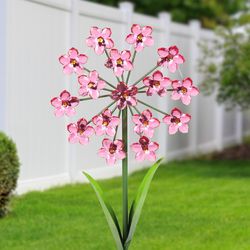 Exhart Pink Acrylic/Metal 31 in. H Flower Garden Yard Stake