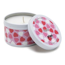 Primal Elements Pink/Red/White Hearts Scent Tin Can Candle