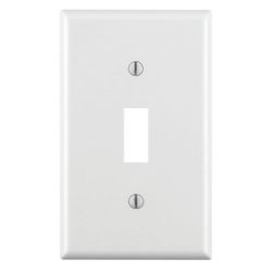 Leviton White 1 gang Thermoset Plastic Toggle Wall Plate 10 pc
