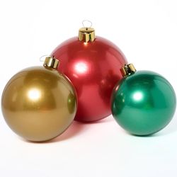 Holiball etallic Holiball Set - Lrg Red, Med Gold, Med Green 30 in. Inflatable