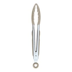 Tovolo Warm Gray Silicone/Stainless Steel Tongs