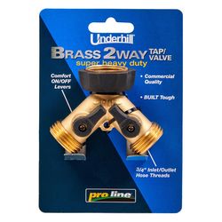 Underhill 3/4 in. Brass Threaded 2 Male/1 Female 2-Way Shut-off Valve