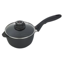 Swiss Diamond Cast Aluminum Saucepan 6.3 in. 1.4 qt Black