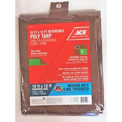 Ace 10 ft. W X 12 ft. L Medium Duty Polyethylene Tarp Brown/Green
