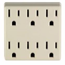 Leviton Polarized 6 outlets Outlet Adapter 1 pk
