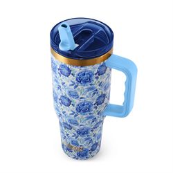 Yukon Outfitters Fit Forty 40 oz Blue Chinoiserie BPA Free Vacuum Insulated Tumbler